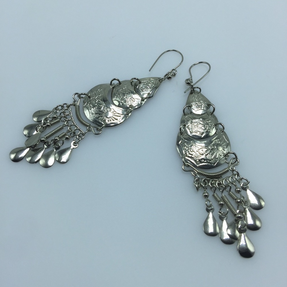 Chic BoHo Alpaca Silver Earrings